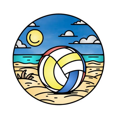 volleyball on a beach