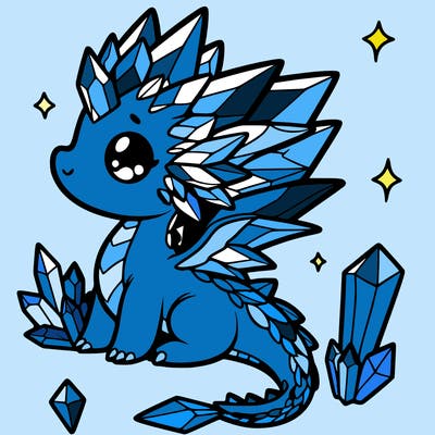little cute crystal dragon