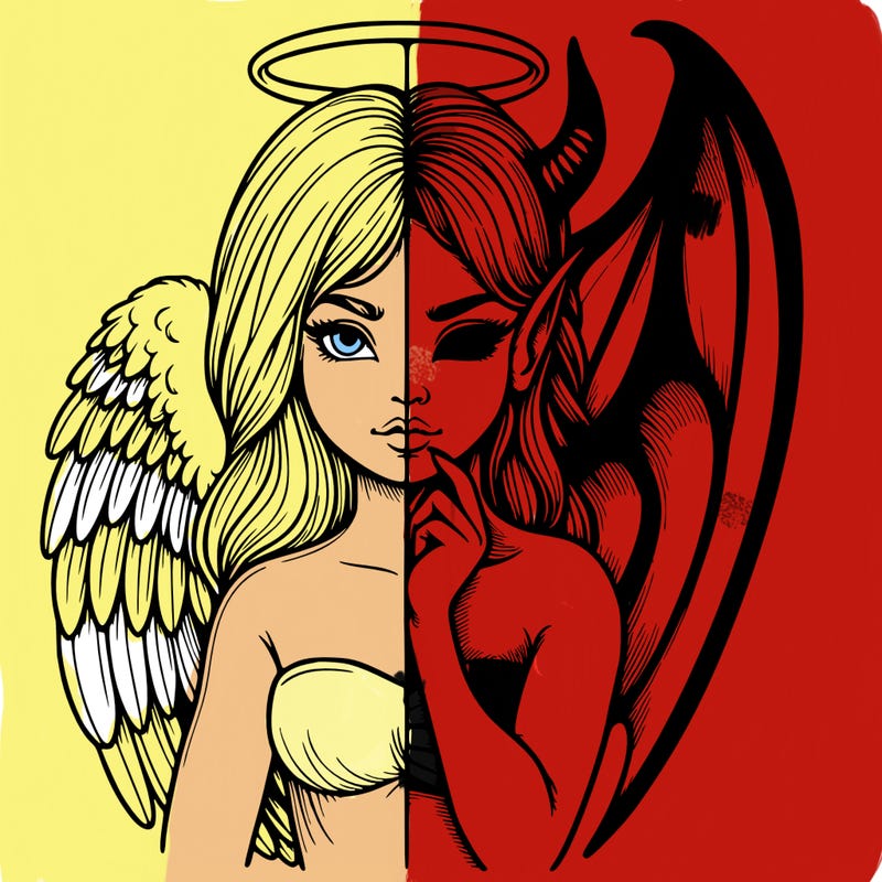 realistic angel half demon