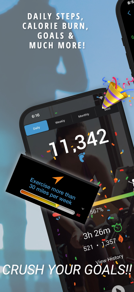 iCardio Workout Tracker - iCardio workout tracker displaying daily steps and exercise goals