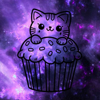 cat in a cupcake