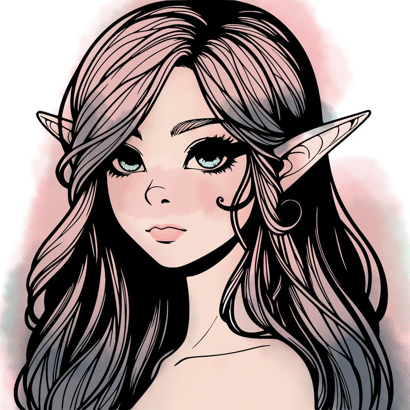 elf girl realistic dark fantasy