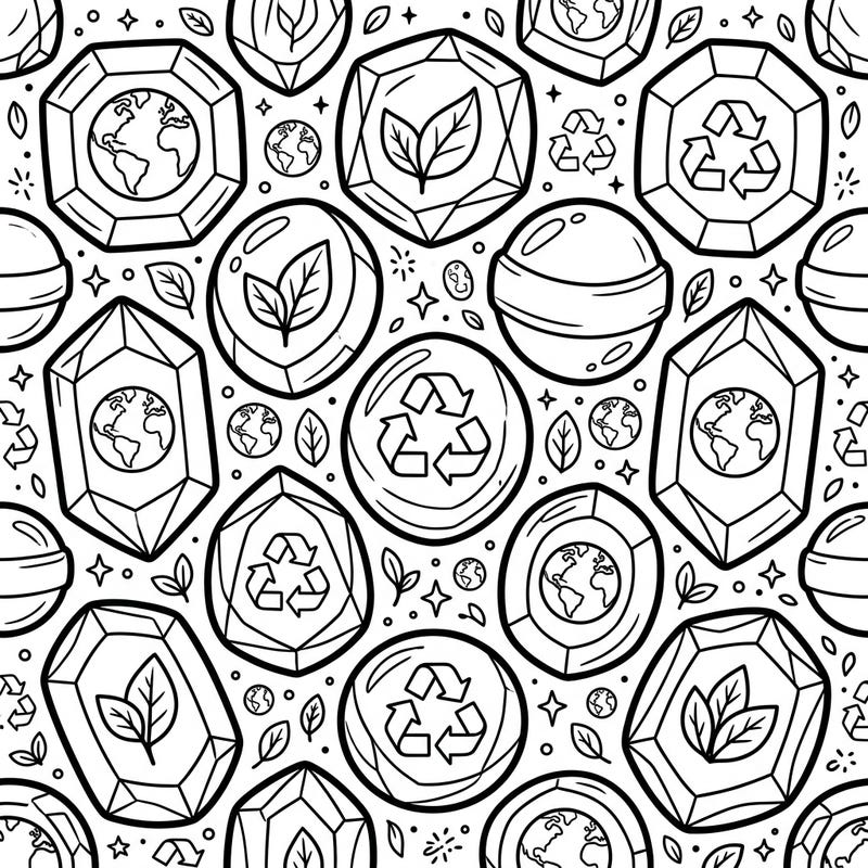 Dive into a delicious and meaningful coloring experience with our Earth Day hard candies design. This intricate page combines the joy of sweets with important environmental themes, perfect for celebrating our planet.