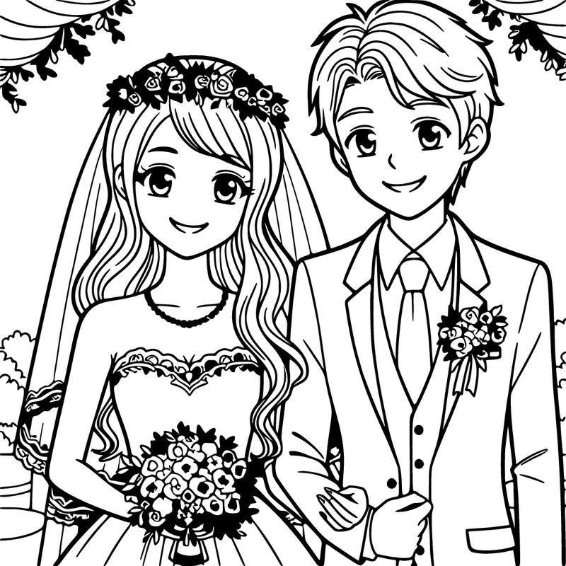 a happy couple at the wedding