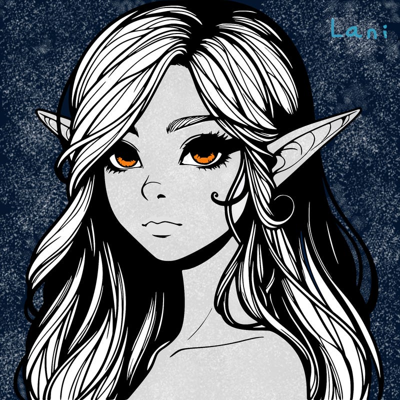 elf girl realistic dark fantasy
