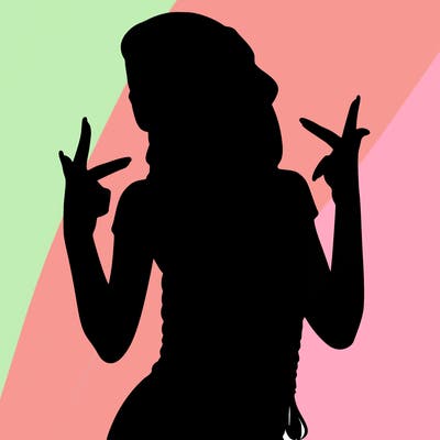 realistic teenage girl with braids and a beanie and crop top doing 🫶🏼