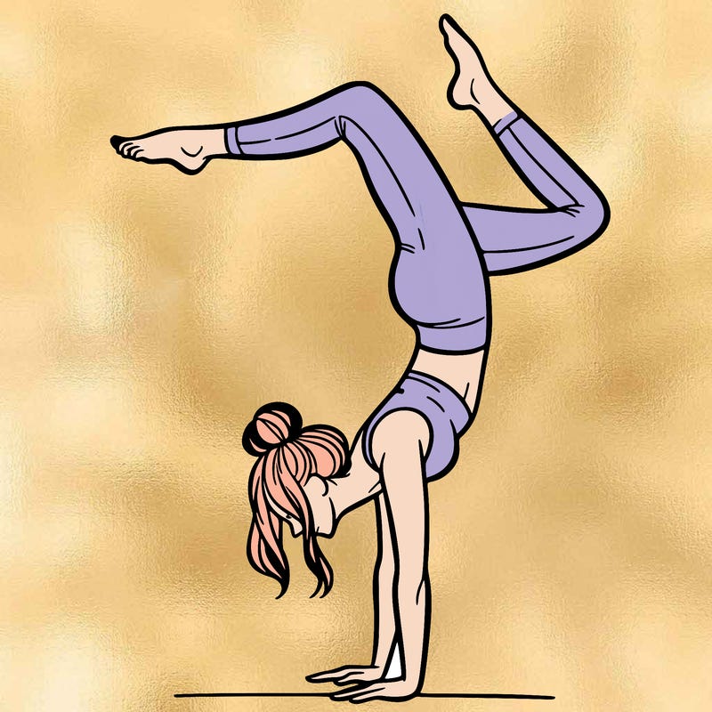 a woman doing a handstand