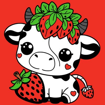 cute strawberry cow