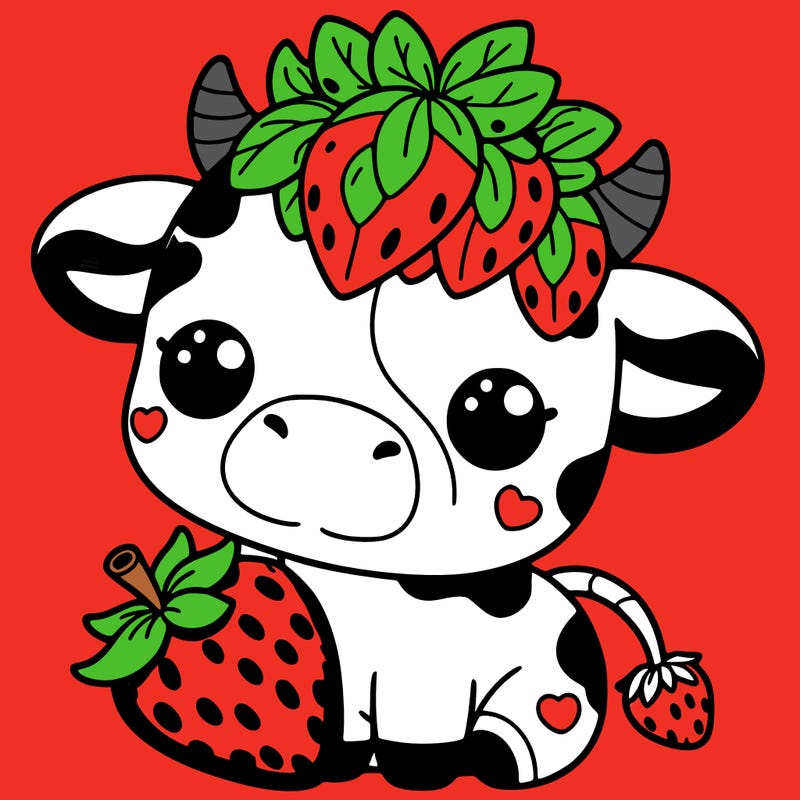 cute strawberry cow