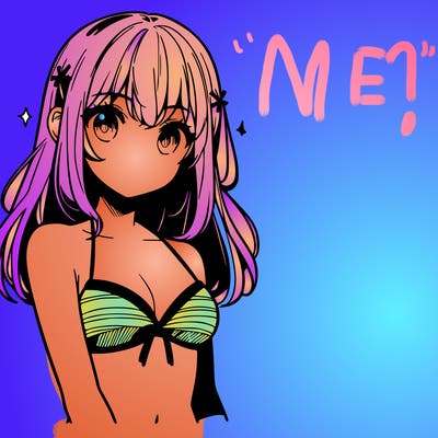 manga girl in a swimsuit