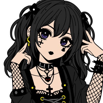 goth anime girl