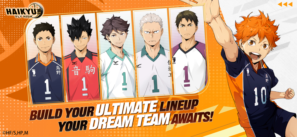 HAIKYU!! FLY HIGH - Haikyu Fly High promotional banner showing characters and dream team lineup text