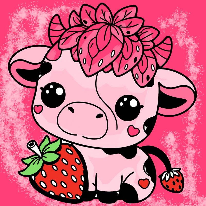 cute strawberry cow