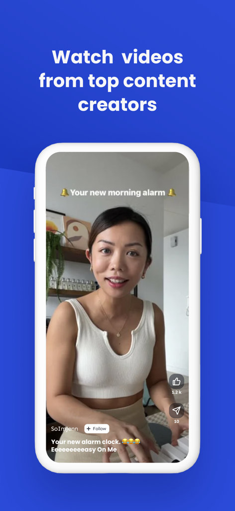 A mobile screenshot of Lumi News showing a video from a top content creator playing the piano