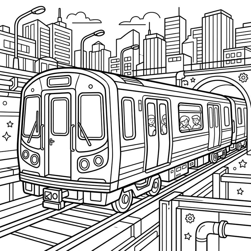 10 Subway Trains Coloring Pages - Free Printable Fun — Color Pop