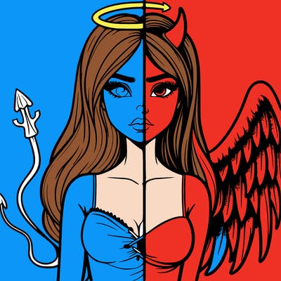 devil vs angel realistic girl