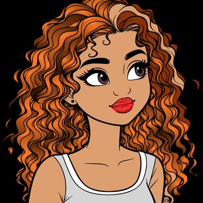 realistic girl with curly hair