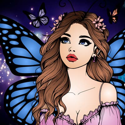 butterfly fairy realistic girl