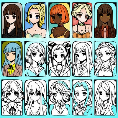 girls that look diffrent anime