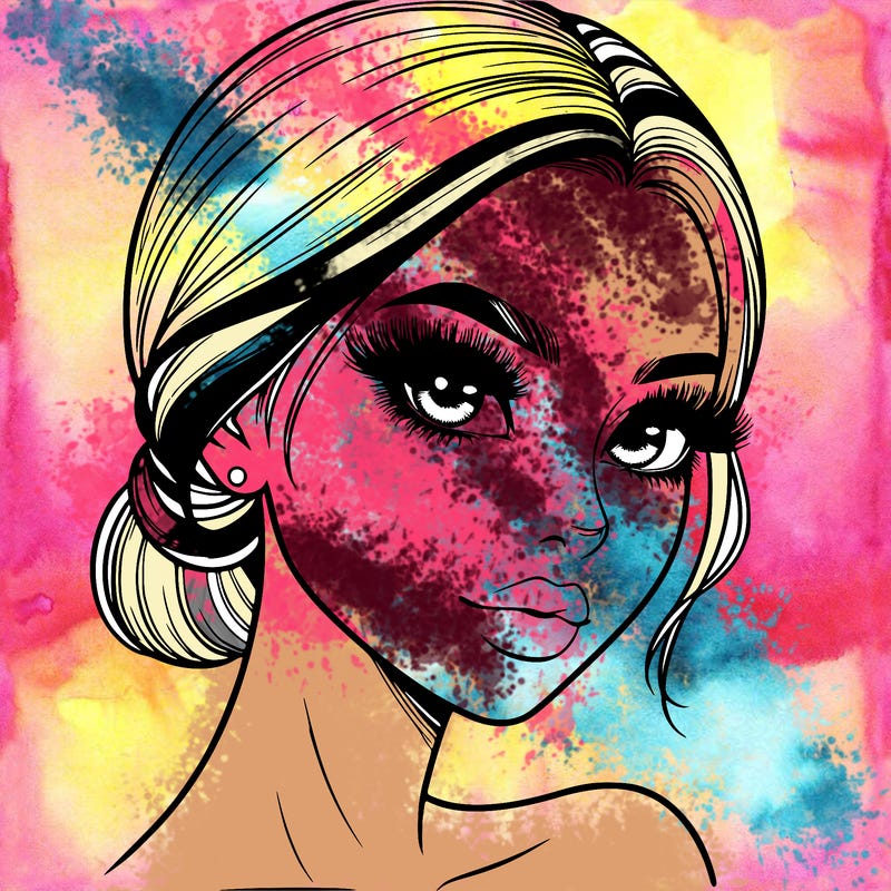 realistic girl with lashes