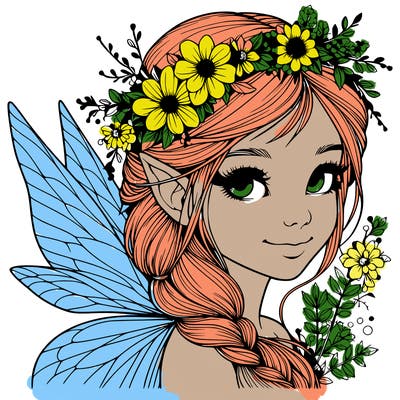 beautiful realistic fairy portrait