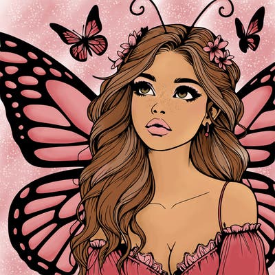 butterfly fairy realistic girl