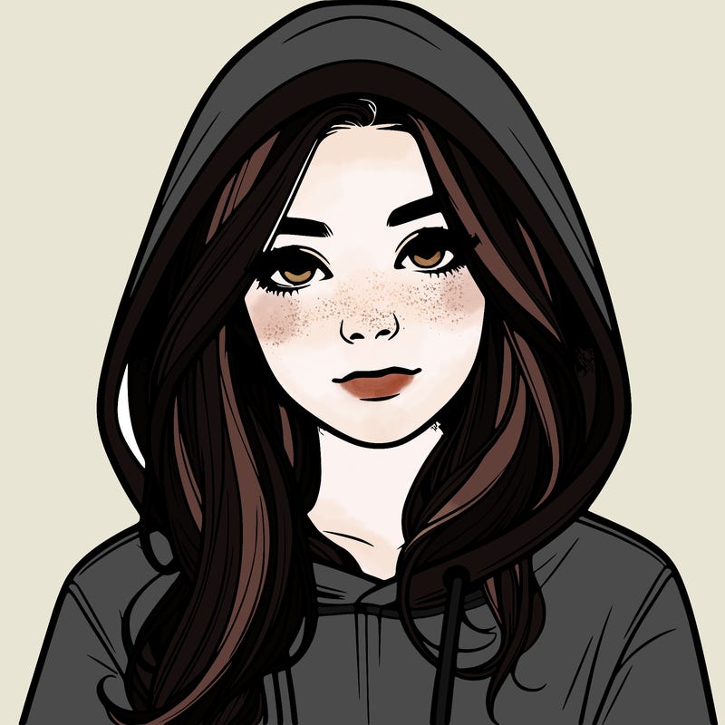 realistic girl with a hoodie