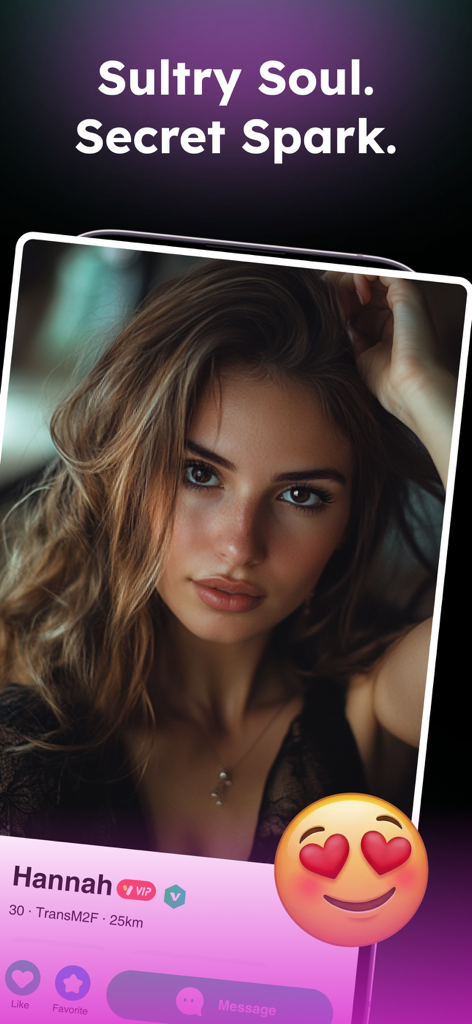 Transgender Dating: Translr - Profiloberfläche der Translr-App einer verifizierten Transgender-Frau namens Hannah