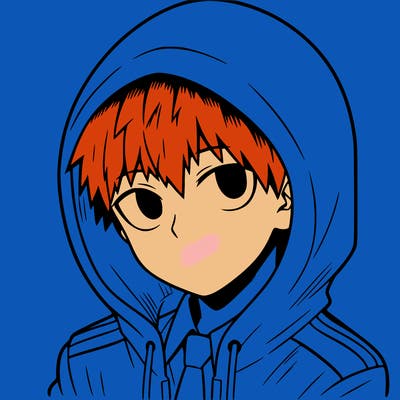 manga character with a hoodie