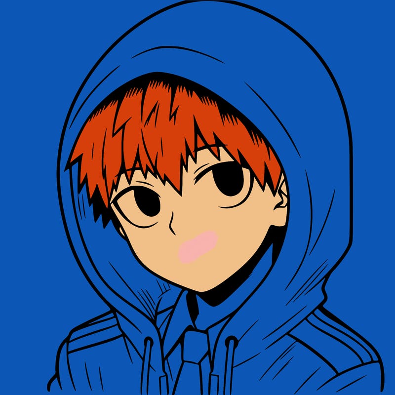 manga character with a hoodie