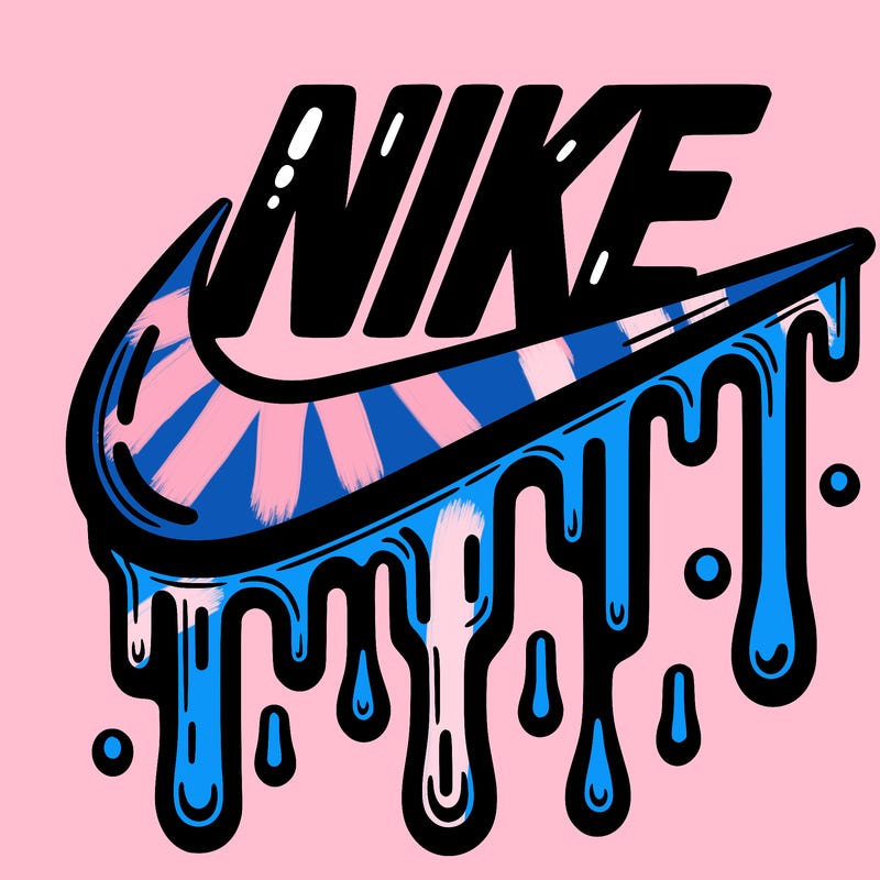 dripping nike logo