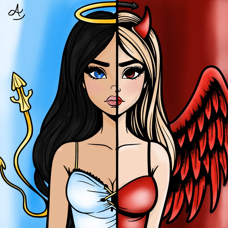 devil vs angel realistic girl
