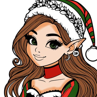 christmas girl elf realistic