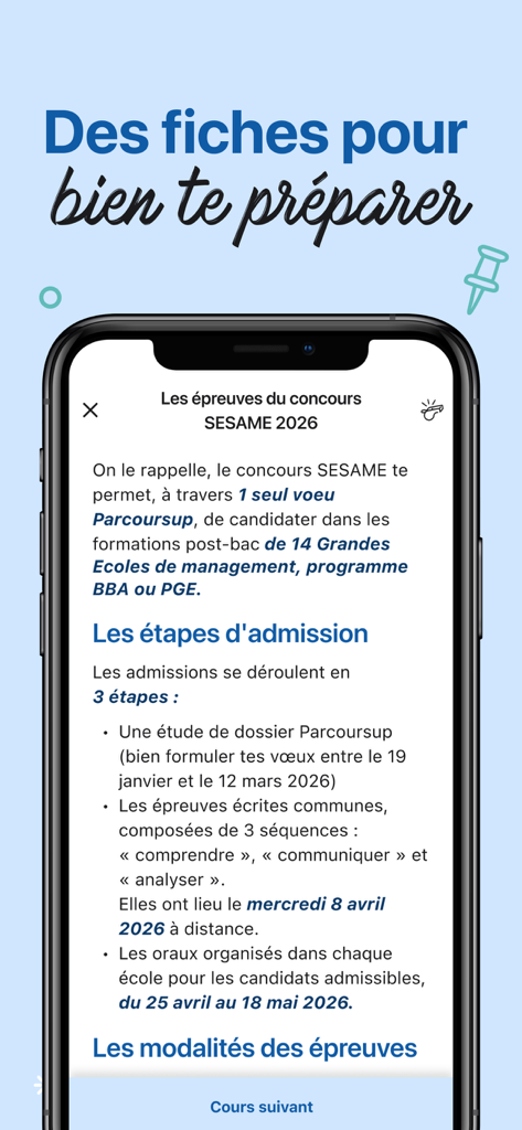 Prépa Concours Sésame - Aperçu des étapes d'admission et des informations sur l'examen pour le concours Sesame 2026