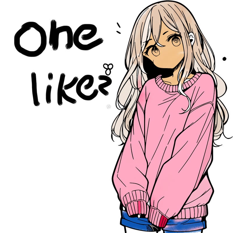 manga teen girl  in a sweater and baggy pants