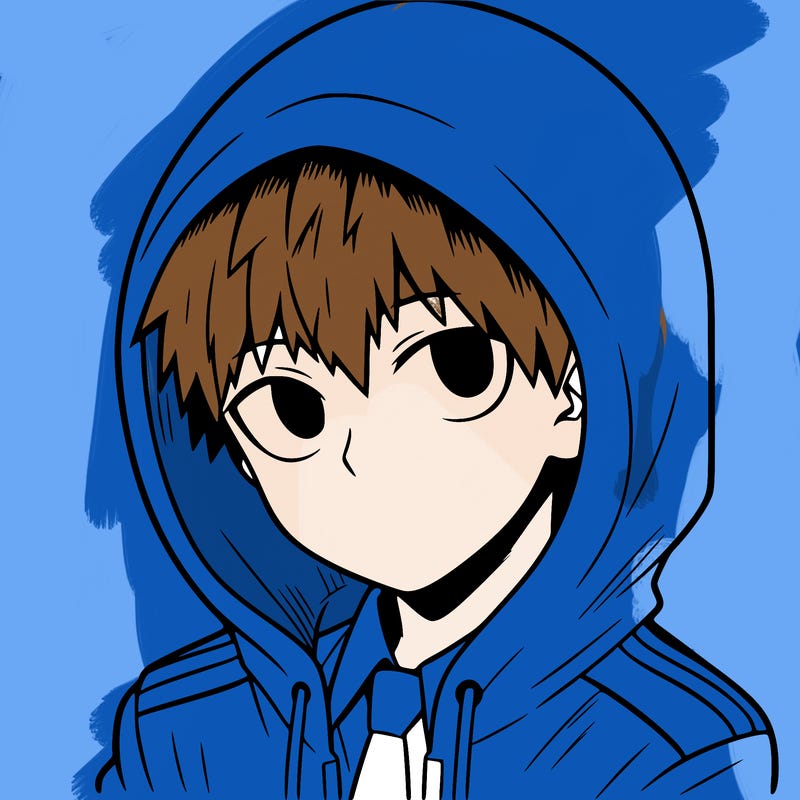 manga character with a hoodie