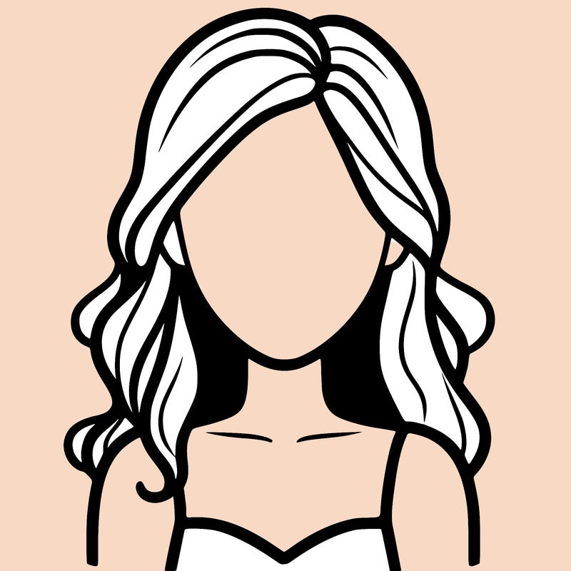 no facial features, faceless woman.