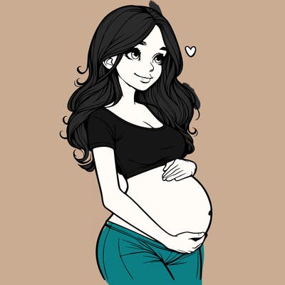 realistic pregnant girl