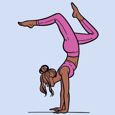 a woman doing a handstand