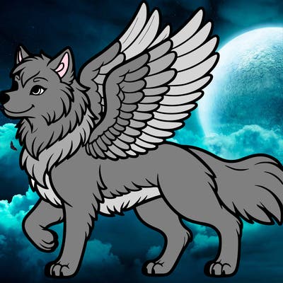 wolf with wings