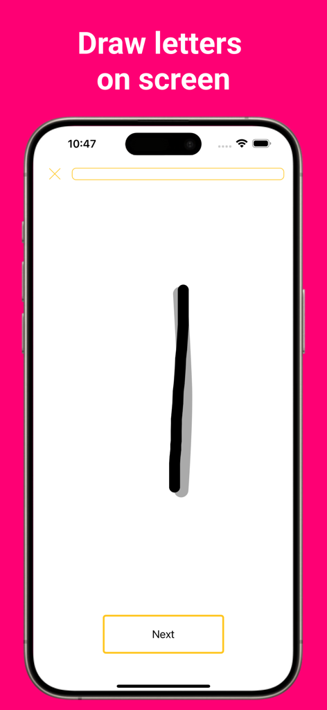 Joode: learn Arabic Alphabet - Interface of the Joode app showing a smartphone screen for tracing an Arabic letter