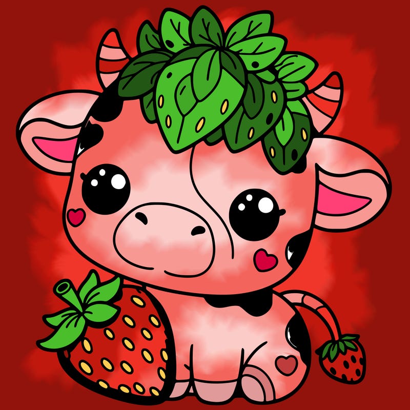 cute strawberry cow