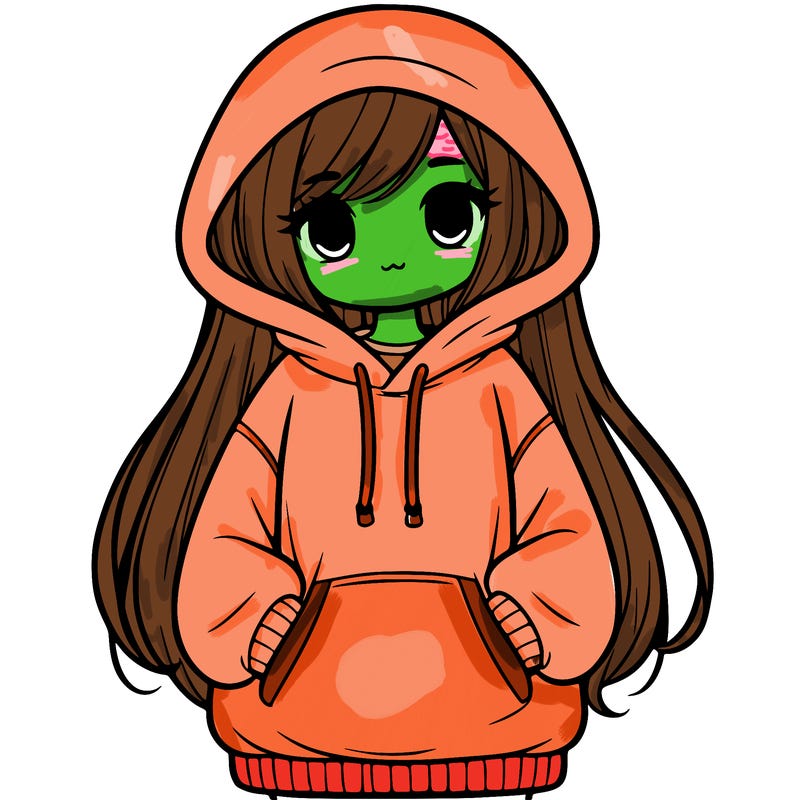 girl in oversized hoodie