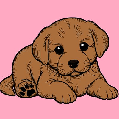 a cute realistic puppy