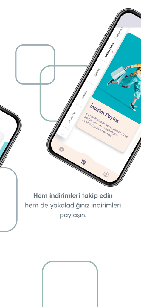 Handy-Bildschirm mit der Benutzeroberfläche zum Teilen und Verfolgen von Rabatten der Turkcell Bizce App.