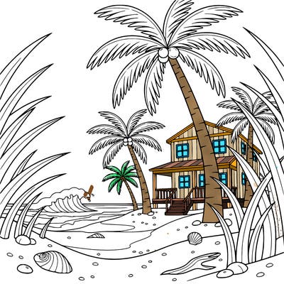 beach details with beach house