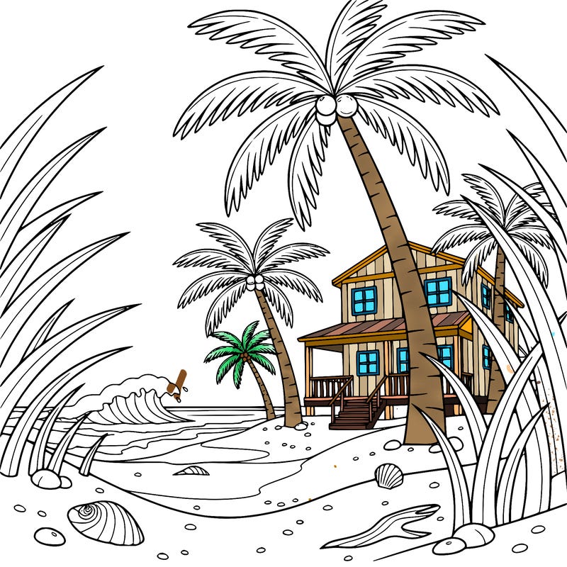 beach details with beach house
