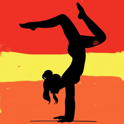 a woman doing a handstand