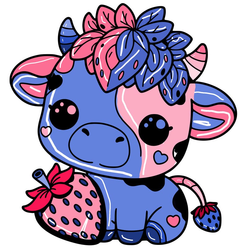 cute strawberry cow