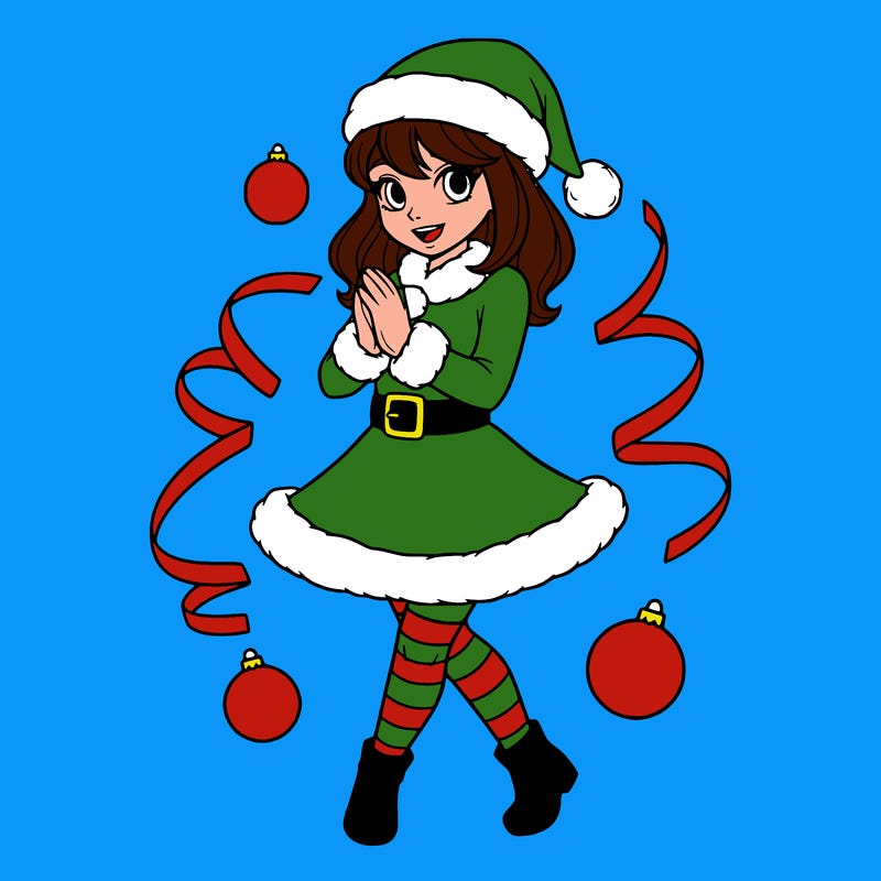 girl with a christmas outfit easy